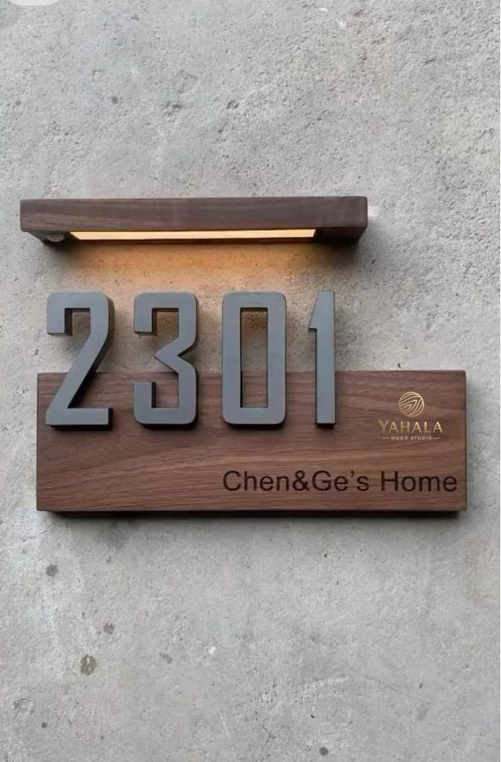 Customized Name - Wooden Home Signboard