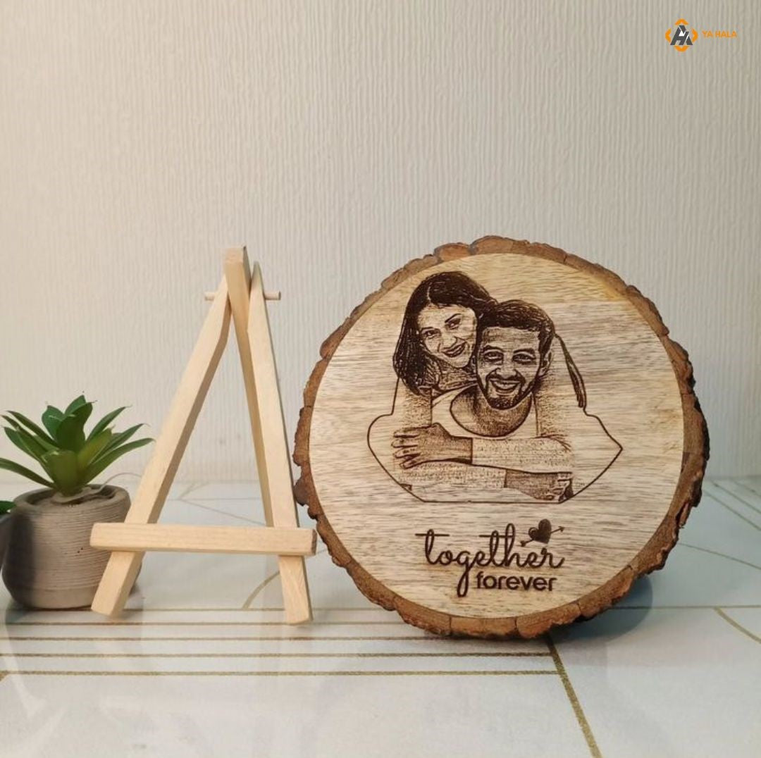 Personalized Laser - Engraved Wooden Photo Plaque Gift