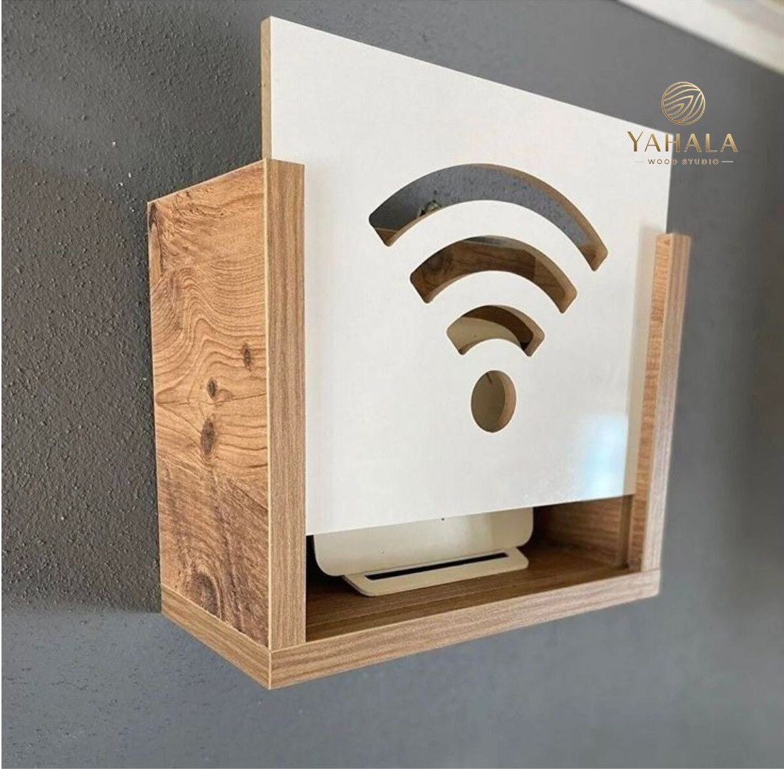 Wooden Wifi Box Holder - Wall Mounted