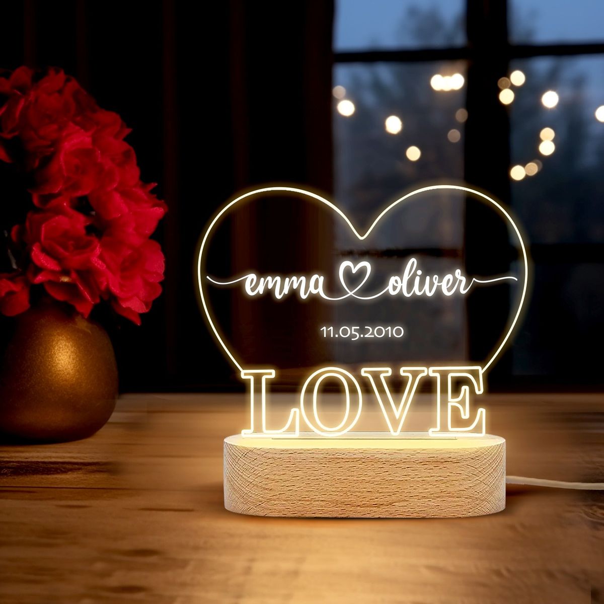 Custom Wooden Photo Frames with LED Lights