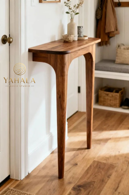 Modern Solid Wood Entryway Console Table | Minimalist Hallway Accent Table