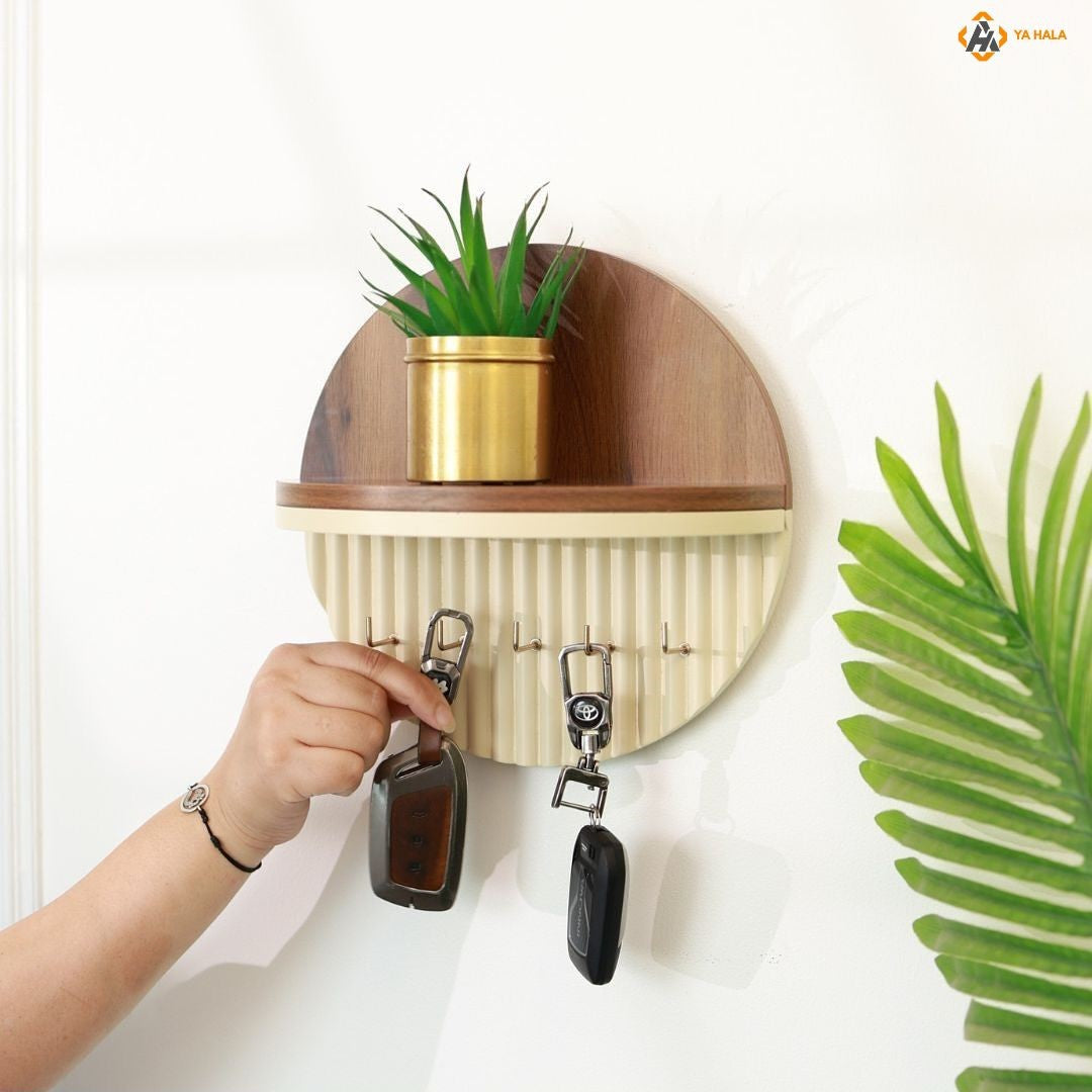 Wooden Key Holder Shelf