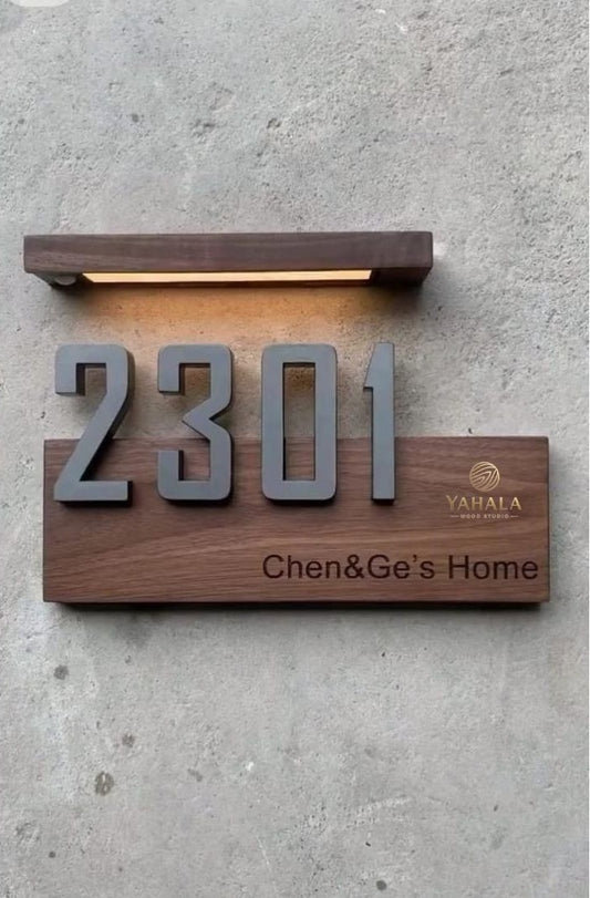 Customized Name - Wooden Home Signboard