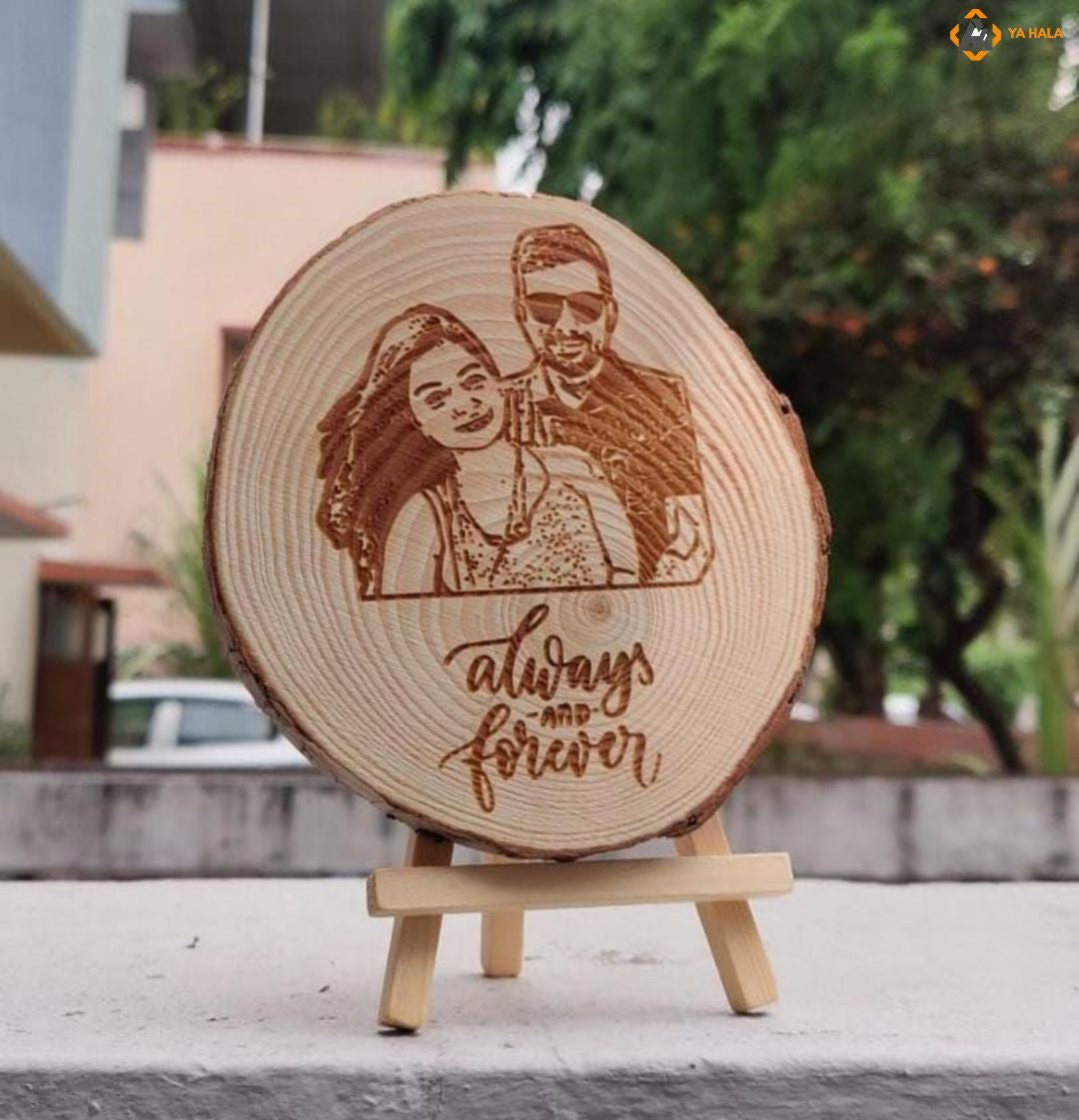 Personalized Laser - Engraved Wooden Photo Plaque Gift