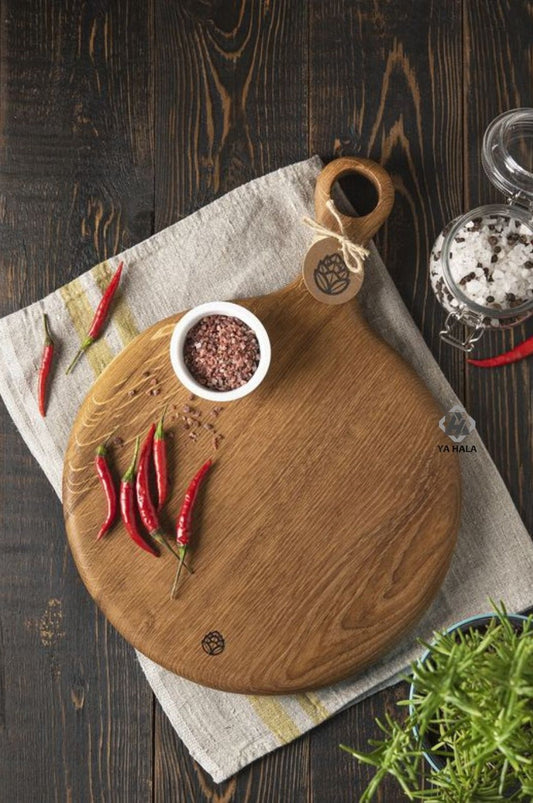 Customized Round Wood Serving/Cutting Board Handle