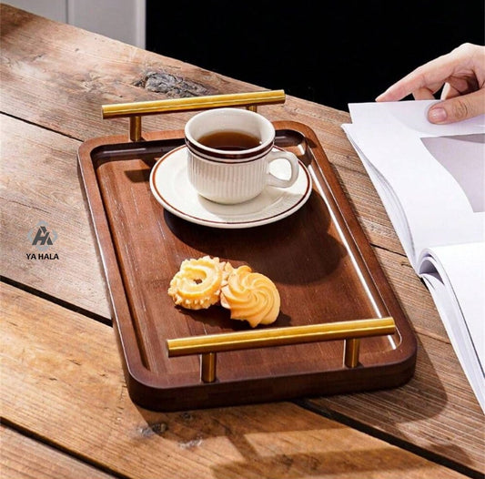 Wooden Serving Tray with Handles