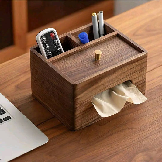 Wooden Tissue Box - Pen Holder