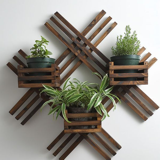 Customizable Wooden Plant Rack, Shelf Designs